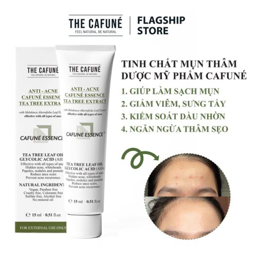 Tinh Chất Chấm Mụn Mờ Thâm, Cafuné Essence, Thành Phần Serum AHA, Tràm Trà, Đánh Bay 7 Loại Mụn Thâm,