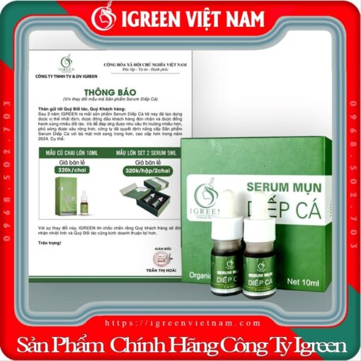 Serum Diếp Cá IGREEN, Giải Pháp Tự Nhiên Cho Da Mụn và Da Nhờn