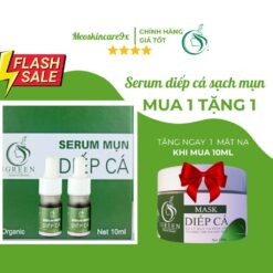 Serum Diếp Cá IGREEN 10ml Dành Cho Mọi Loại Da, Mụn, Thâm - Tặng Kèm Mặt Nạ