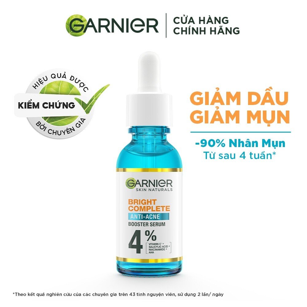 Dưỡng Chất Cho Da Dầu Mụn Garnier Bright Complete Anti-Acnes Booster Serum 4% 3 images upload woo2F1c963185c367040ea12671a6ee8a7943