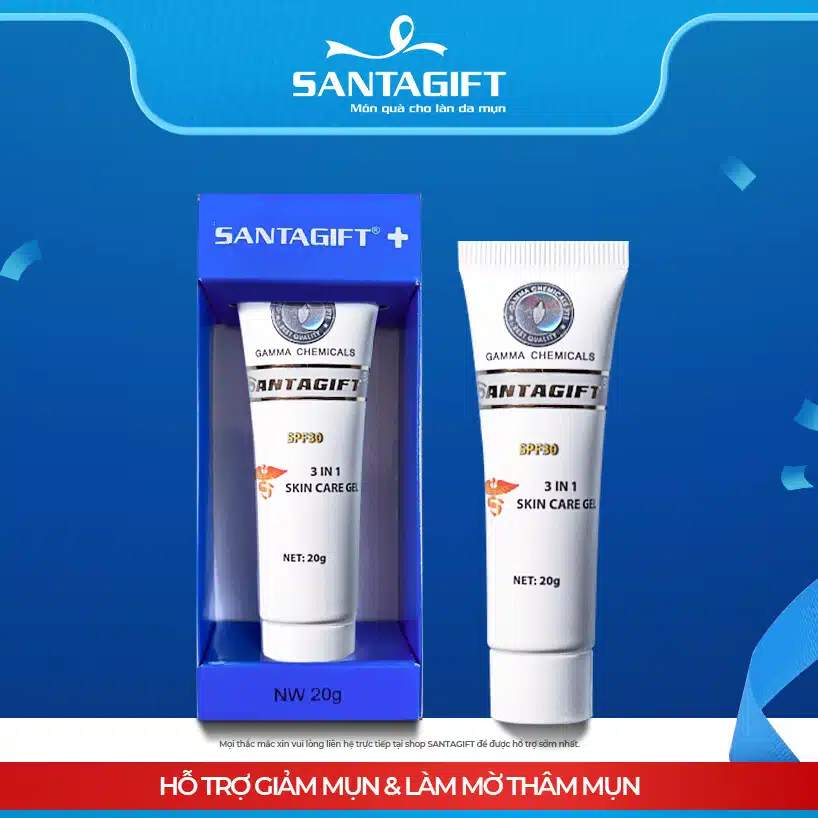 Gel Giảm Mụn và Thâm Gamma SANTAGIFT - Dành Riêng Cho Da Nhạy Cảm, Dễ Bị Thâm Mụn 2 Gel Giảm Mụn và Thâm Gamma SANTAGIFT