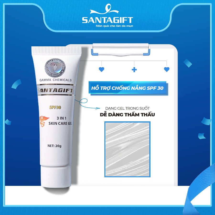 Gel Giảm Mụn và Thâm Gamma SANTAGIFT - Dành Riêng Cho Da Nhạy Cảm, Dễ Bị Thâm Mụn 3 Gel Giảm Mụn và Thâm Gamma SANTAGIFT