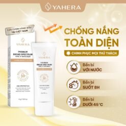 Kem chống nắng phổ rộng nâng tone 5 màng lọc YAHERA SPF50+ PA 11 Kem chống nắng phổ rộng, nâng tone, 5 màng lọc YAHERA SPF50+ PA, Premium Sun, Cream Broad Spectrum SPF50+ PA++++ 50g