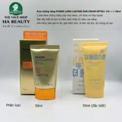 Kem chống nắng trang điểm The Face Shop -dưỡng da lâu trôi Power Long Lasting Sun Cream SPF50+ PA 11 Kem chống nắng trang điểm The Face Shop
