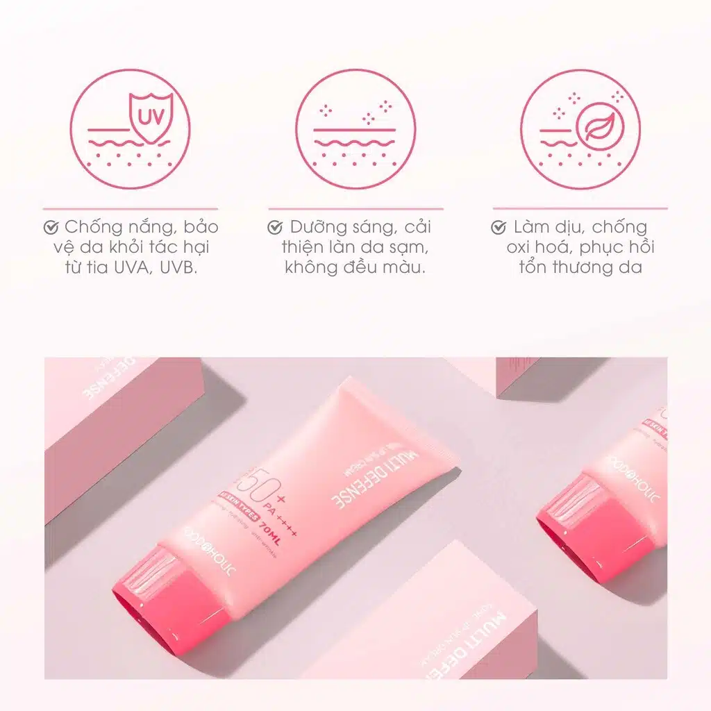 Kem Chống Nắng Nâng Tone Chống Ánh Sáng Xanh FOODAHOLIC Multi Sun Cream 70ML 4 Kem Chống Nắng Nâng Tone, Chống Ánh Sáng Xanh, FOODAHOLIC Multi Sun Cream, SPF 50+/PA++++ 70ml