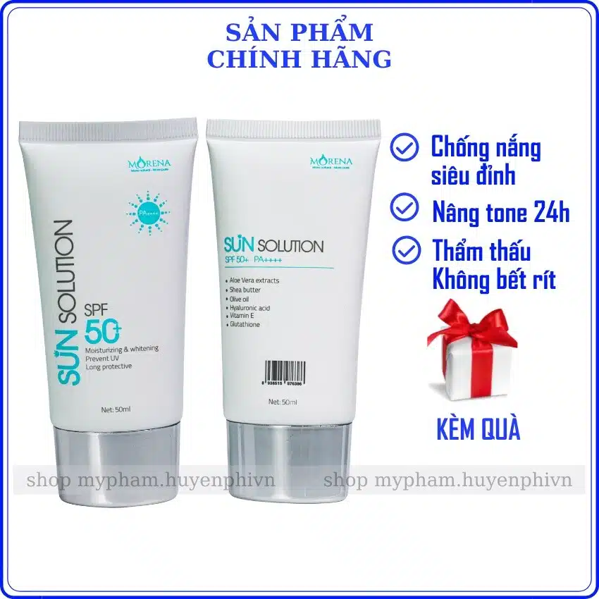 Kem Chống Nắng Morena Huyền Phi - Bảo Vệ Da, Nâng Tone, Thẩm Thấu Không Bết Rít 2 Kem Chống Nắng Morena Huyền Phi - Bảo Vệ Da, Nâng Tone, Thẩm Thấu Không Bết Rít