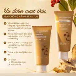 Kem Chống Nắng Cỏ Mềm Sâm1700 SPF50 PA+ 7 Kem Chống Nắng Cỏ Mềm, Sâm1700 SPF50 PA,++++