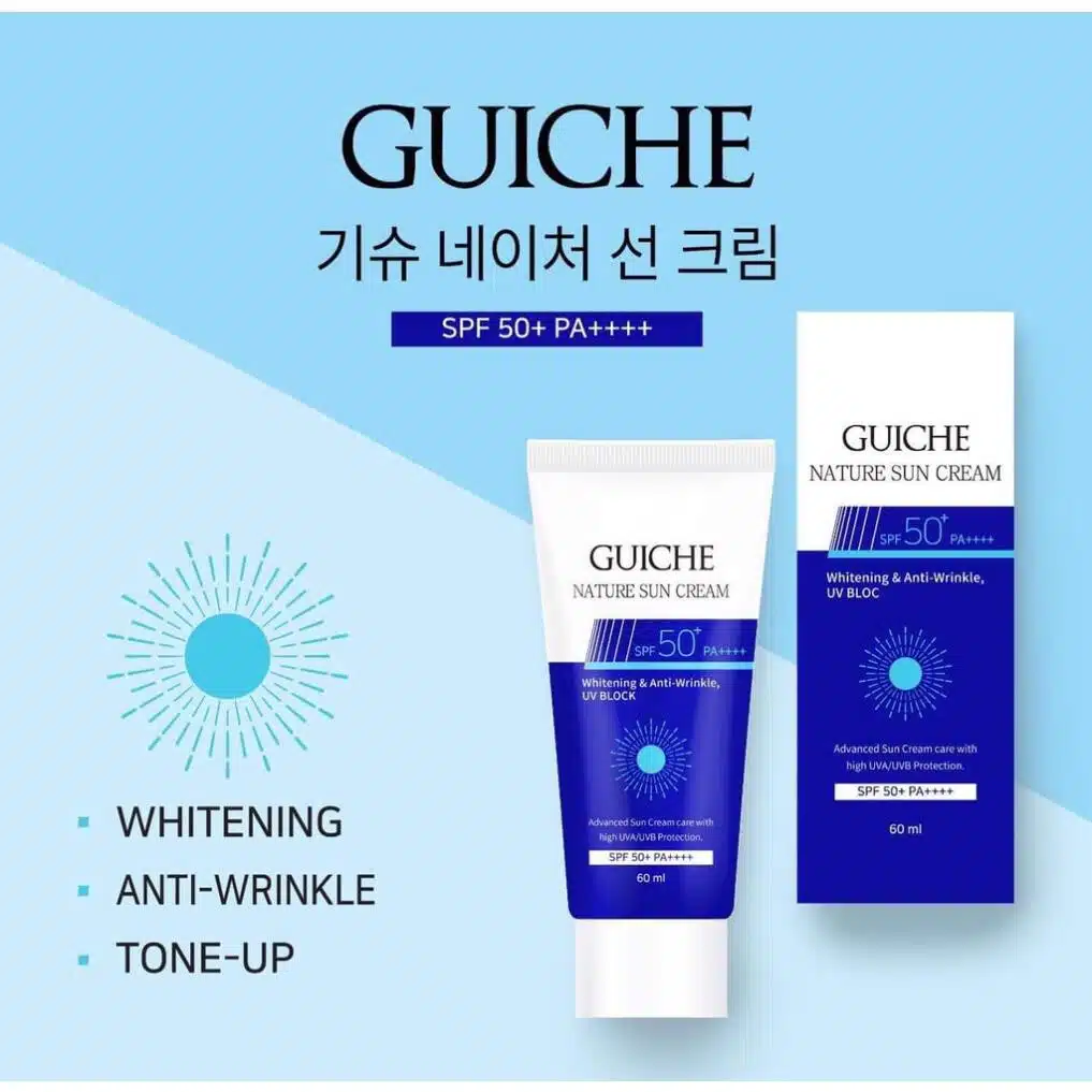 Kem chống nắng phổ rộng, Guiche Nature Sun Cream, 60ML SPF 50+ PA - Bảo vệ da, Dưỡng ẩm, Chống lão hóa 1 Kem chống nắng phổ rộng Guiche Nature Sun Cream 60ML SPF 50+ PA