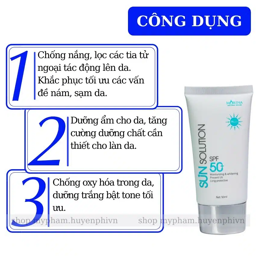 Kem Chống Nắng Morena Huyền Phi - Bảo Vệ Da, Nâng Tone, Thẩm Thấu Không Bết Rít 3 Kem Chống Nắng Morena Huyền Phi - Bảo Vệ Da, Nâng Tone, Thẩm Thấu Không Bết Rít