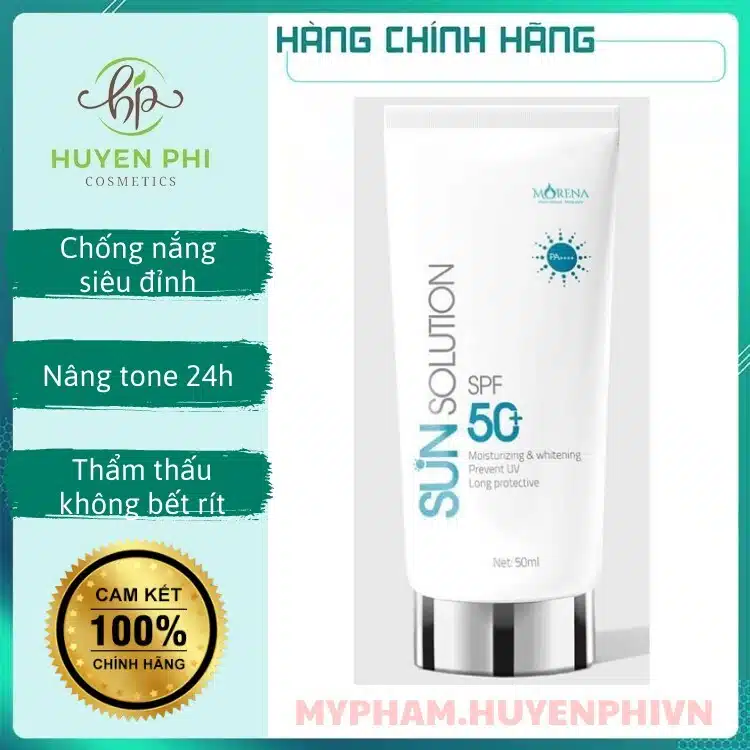 Kem Chống Nắng Morena Huyền Phi - Bảo Vệ Da, Nâng Tone, Thẩm Thấu Không Bết Rít 1 Kem Chống Nắng Morena Huyền Phi - Bảo Vệ Da, Nâng Tone, Thẩm Thấu Không Bết Rít
