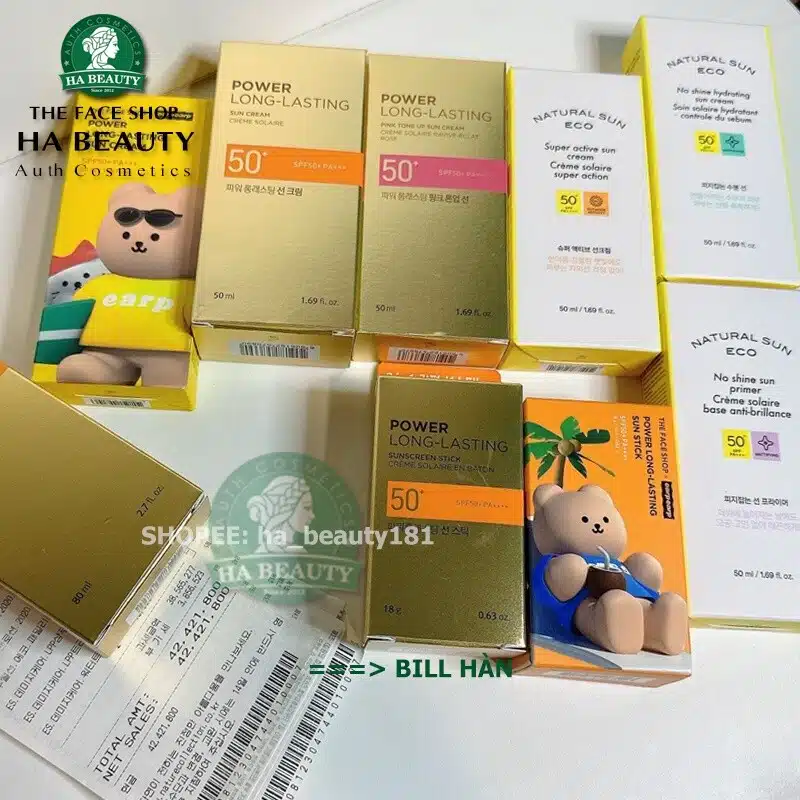 Kem chống nắng trang điểm The Face Shop -dưỡng da lâu trôi Power Long Lasting Sun Cream SPF50+ PA 6 Kem chống nắng trang điểm The Face Shop