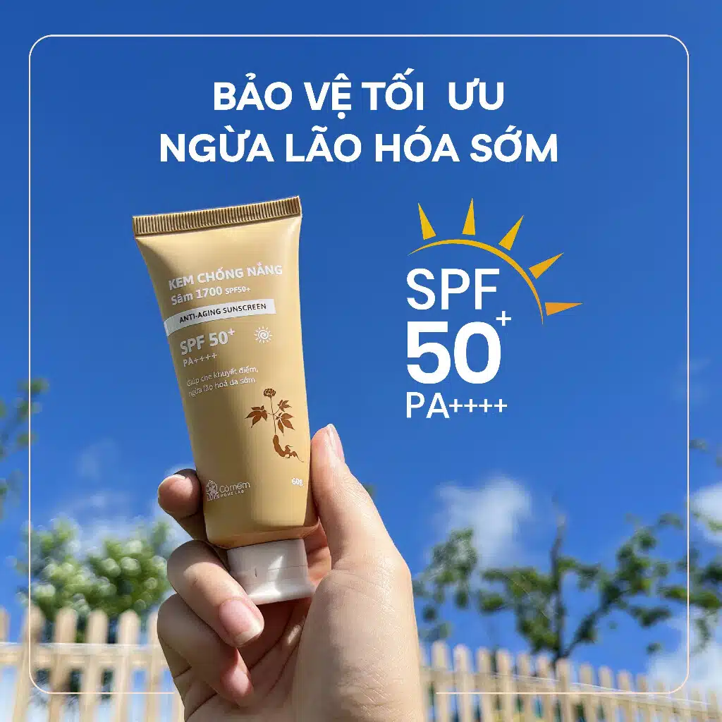 Kem Chống Nắng Cỏ Mềm Sâm1700 SPF50 PA+ 3 Kem Chống Nắng Cỏ Mềm, Sâm1700 SPF50 PA,++++