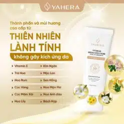 Kem chống nắng phổ rộng nâng tone 5 màng lọc YAHERA SPF50+ PA 12 Kem chống nắng phổ rộng, nâng tone, 5 màng lọc YAHERA SPF50+ PA, Premium Sun, Cream Broad Spectrum SPF50+ PA++++ 50g