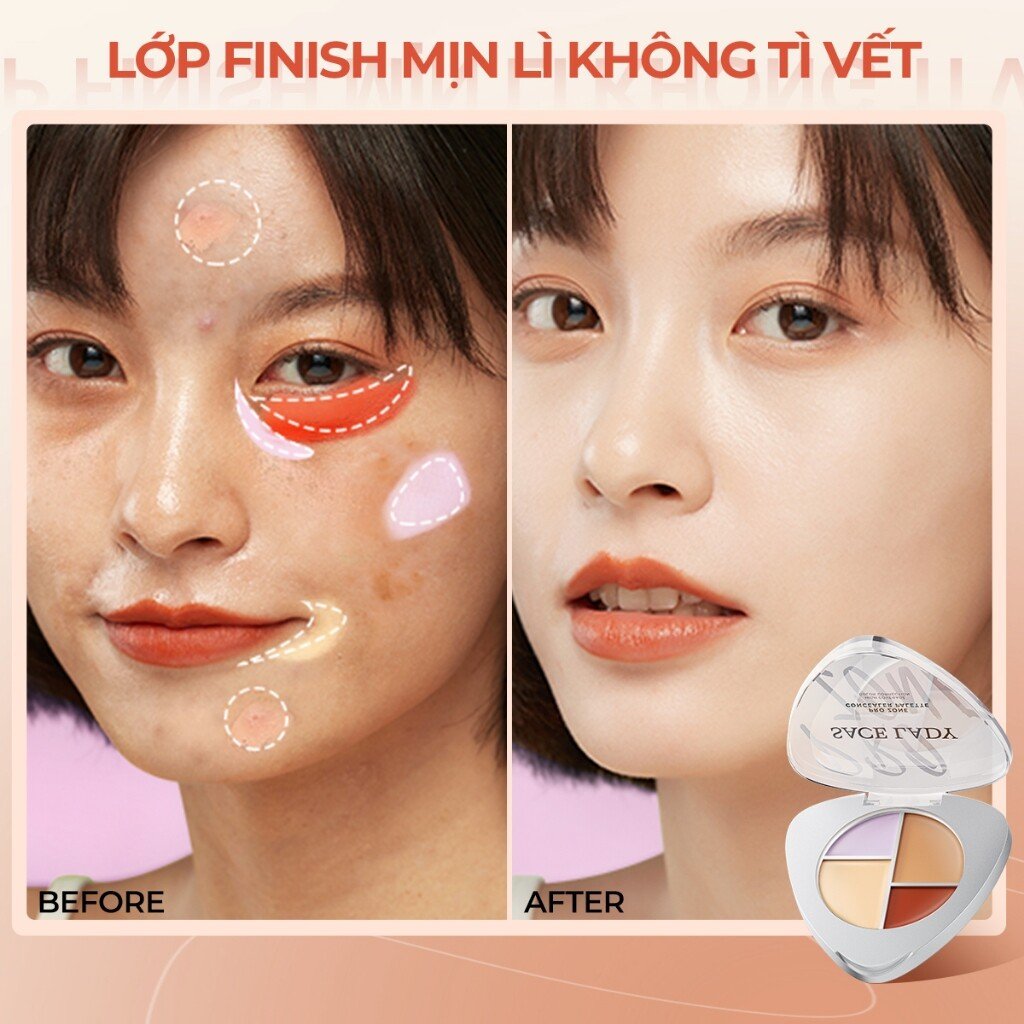 SACE LADY Kem Che Khuyết Điểm Chống Thấm Nước 5.6g - Hiệu Chỉnh Màu Da Hoàn Hảo 7 SACE LADY, Kem Che Khuyết Điểm Chống Thấm Nước