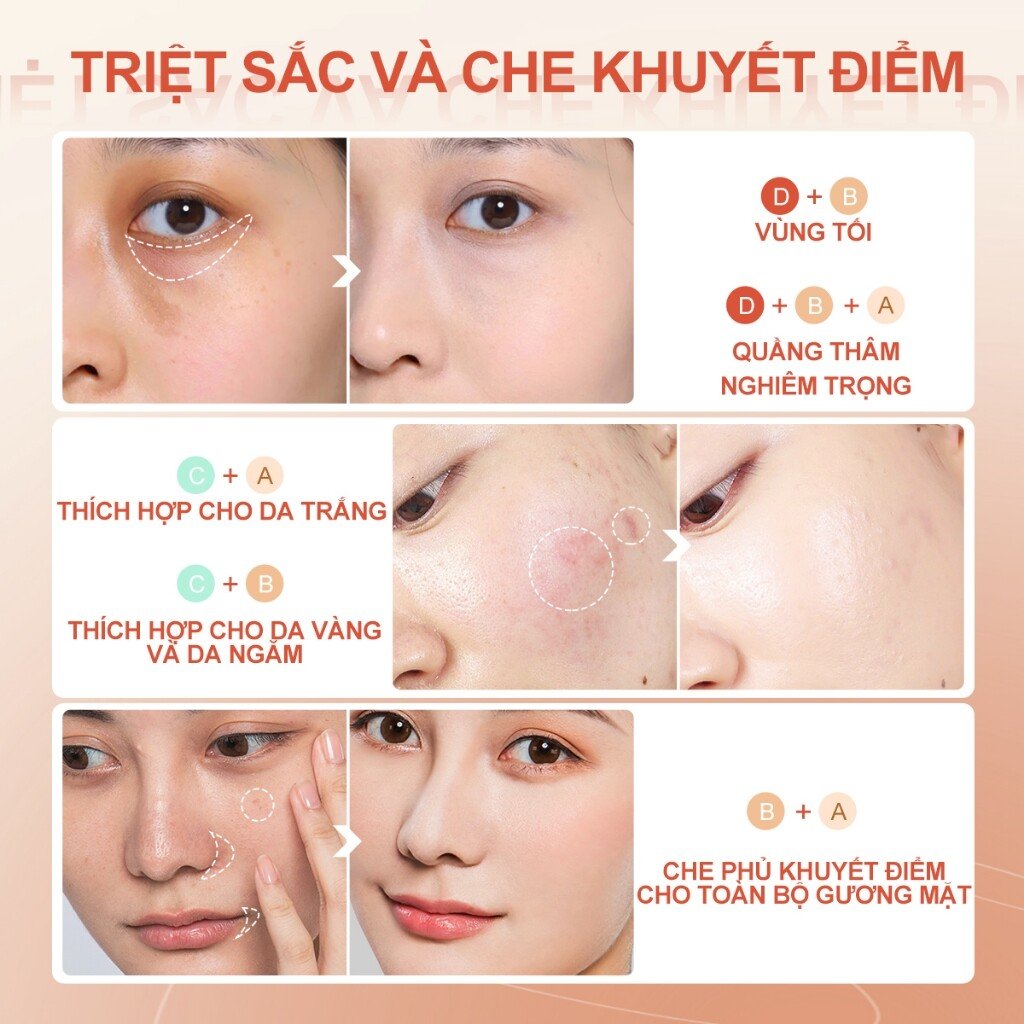 SACE LADY Kem Che Khuyết Điểm Chống Thấm Nước 5.6g - Hiệu Chỉnh Màu Da Hoàn Hảo 3 SACE LADY, Kem Che Khuyết Điểm Chống Thấm Nước