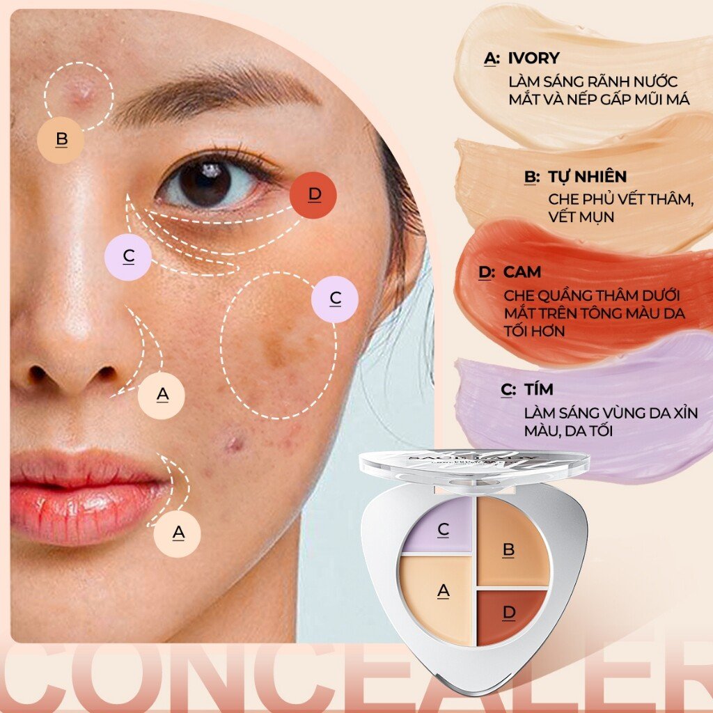 SACE LADY Kem Che Khuyết Điểm Chống Thấm Nước 5.6g - Hiệu Chỉnh Màu Da Hoàn Hảo 5 SACE LADY, Kem Che Khuyết Điểm Chống Thấm Nước