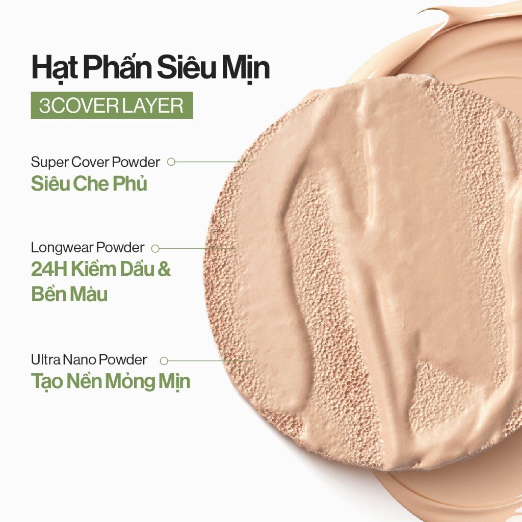 Siêu Phấn Nước Che Phủ GLAMRR Q Vegan Super Cover 5 Phấn nước BB Cushion SACE LADY