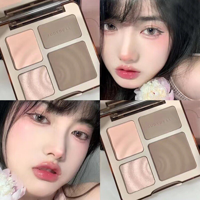 Bảng phấn trang điểm mắt tạo khối DERF - 4 màu sắc lì kết hợp 3D lâu trôi chống thấm nước 7 Bảng phấn trang điểm mắt tạo khối DERF