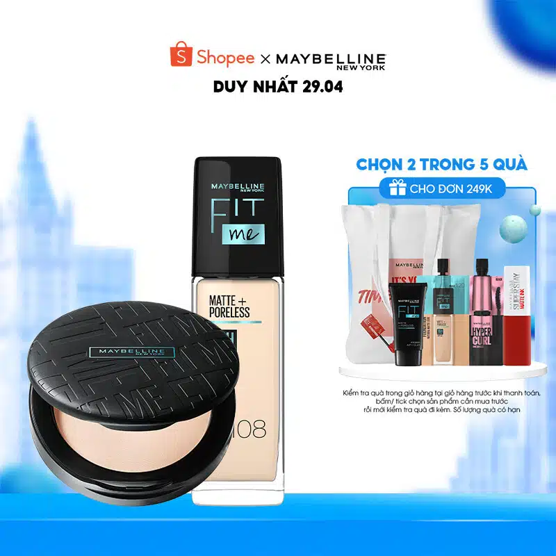 Bộ Trang Điểm Maybelline Fit Me - Kem Nền Mịn Nhẹ Kiềm Dầu Fit Me 30ml 1 Kem Nền Mịn Nhẹ Kiềm Dầu Fit Me 30ml