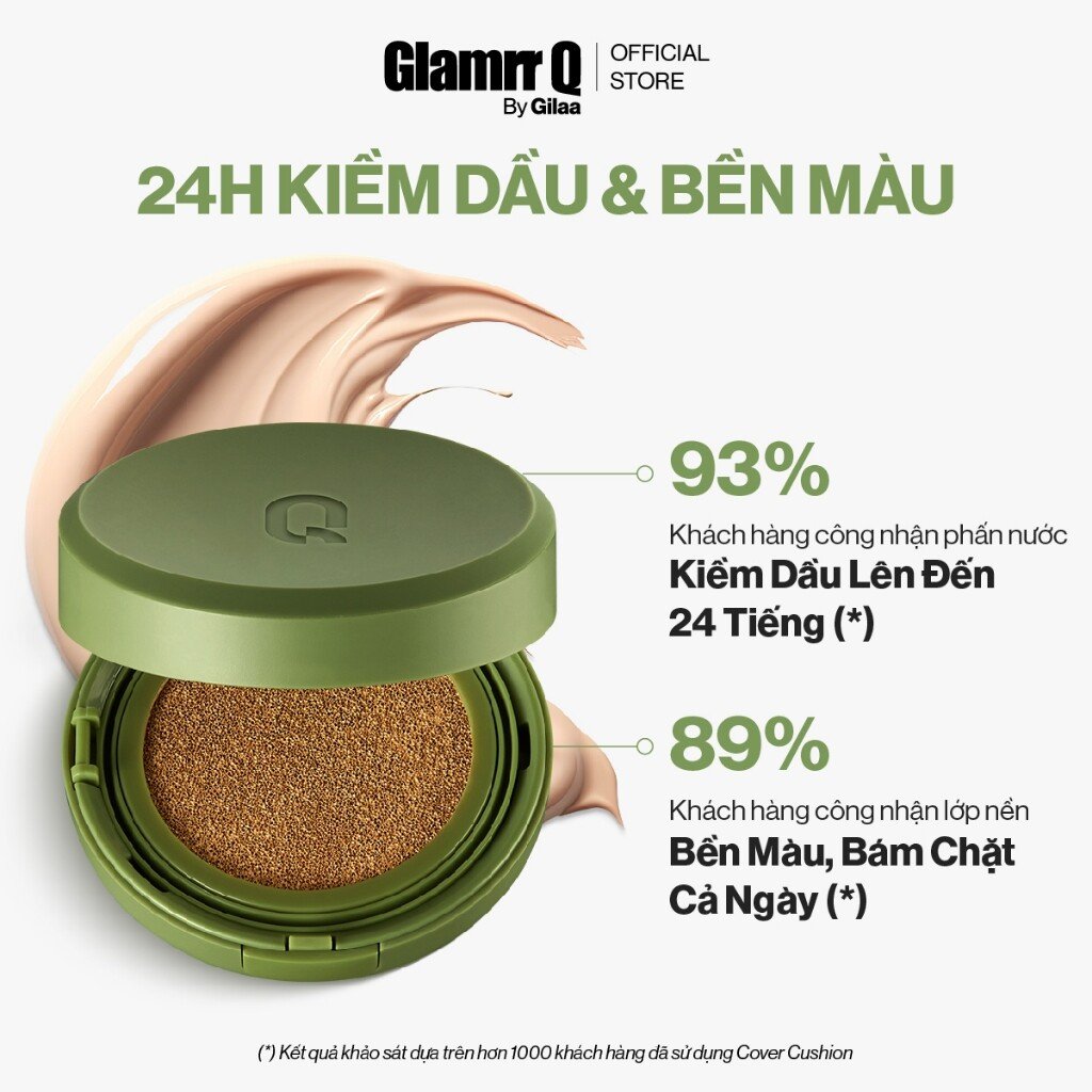 Siêu Phấn Nước Che Phủ GLAMRR Q Vegan Super Cover 4 Siêu Phấn Nước Che Phủ GLAMRR Q Vegan Super Cover