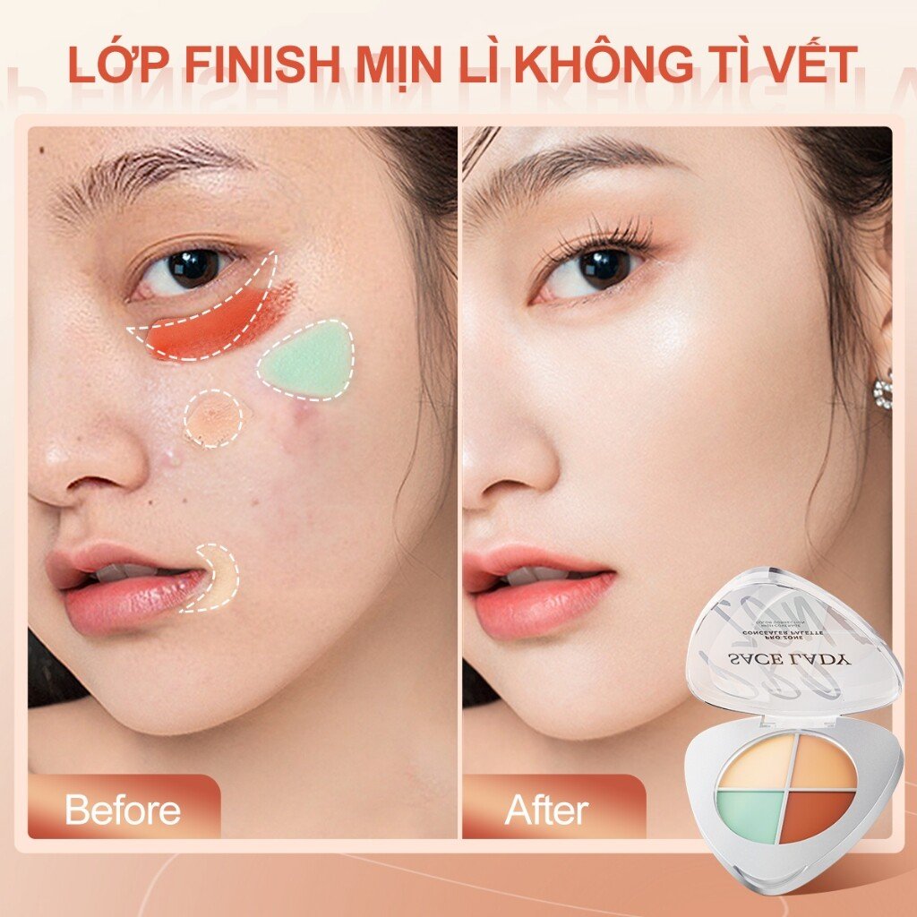 SACE LADY Kem Che Khuyết Điểm Chống Thấm Nước 5.6g - Hiệu Chỉnh Màu Da Hoàn Hảo 4 SACE LADY, Kem Che Khuyết Điểm Chống Thấm Nước