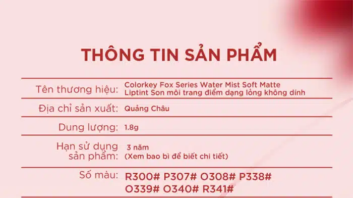 Son COLORKEY Watery Matte Lip Tint 1.8g - Chút Hơi Nước Ẩm, Không Lem Không Dính 28 Son COLORKEY Watery Matte Lip Tint 1.8g - Chút Hơi Nước Ẩm, Không Lem Không Dính