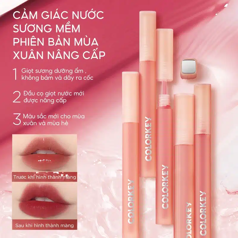 Son COLORKEY Watery Matte Lip Tint 1.8g - Chút Hơi Nước Ẩm, Không Lem Không Dính 5 Son COLORKEY Watery Matte Lip Tint 1.8g - Chút Hơi Nước Ẩm, Không Lem Không Dính