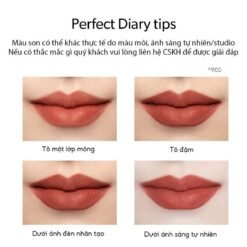 Son Kem Perfect Diary DreamMatte - Màu Lì Siêu Mịn, Lâu Trôi Cao Cấp 8 Son Kem Perfect Diary DreamMatte - Màu Lì Siêu Mịn, Lâu Trôi Cao Cấp