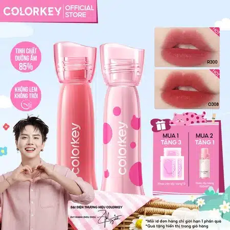 Son COLORKEY Watery Tint Lì Mịn Nhẹ Môi, Không Dính Cốc, Lâu Trôi 2.5g 1 Son COLORKEY Watery Tint