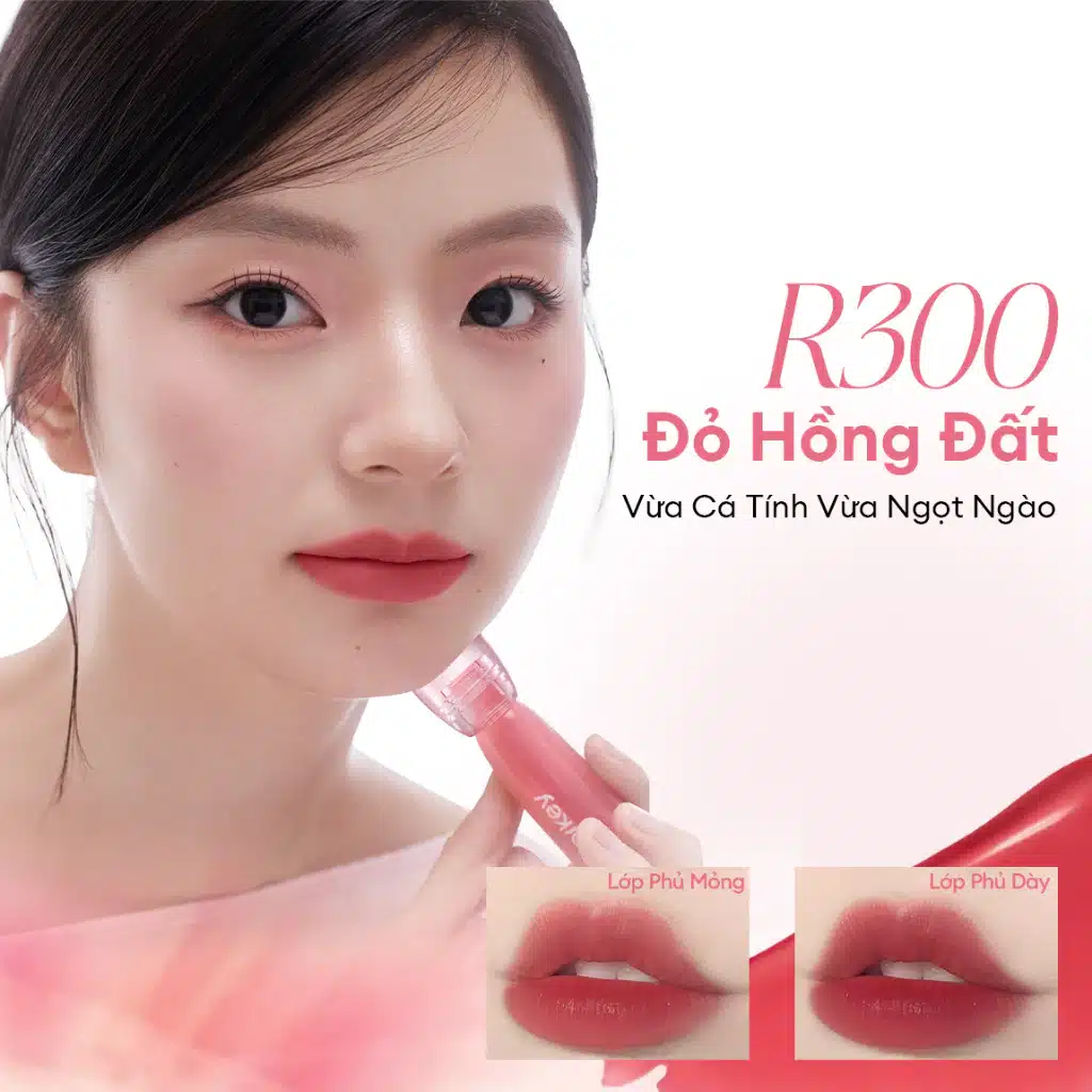 Son COLORKEY Watery Tint Lì Mịn Nhẹ Môi, Không Dính Cốc, Lâu Trôi 2.5g 6 Son COLORKEY Watery Tint